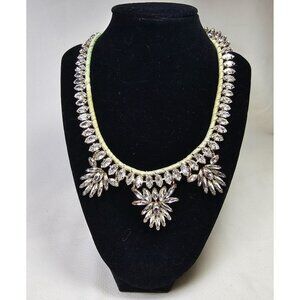 Vintage Crystal Pendant Statement Necklace W/ Tassel Ends